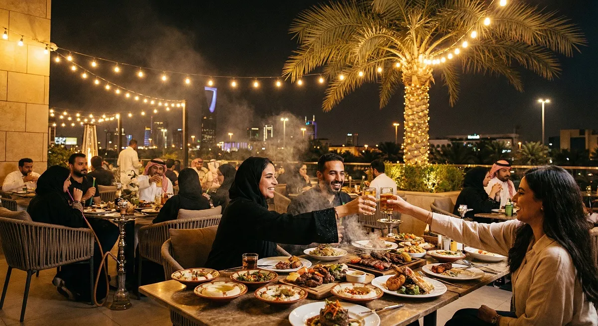 Outdoor restaurant terrace in Riyadh using TripAdvisor with SEO in GCC