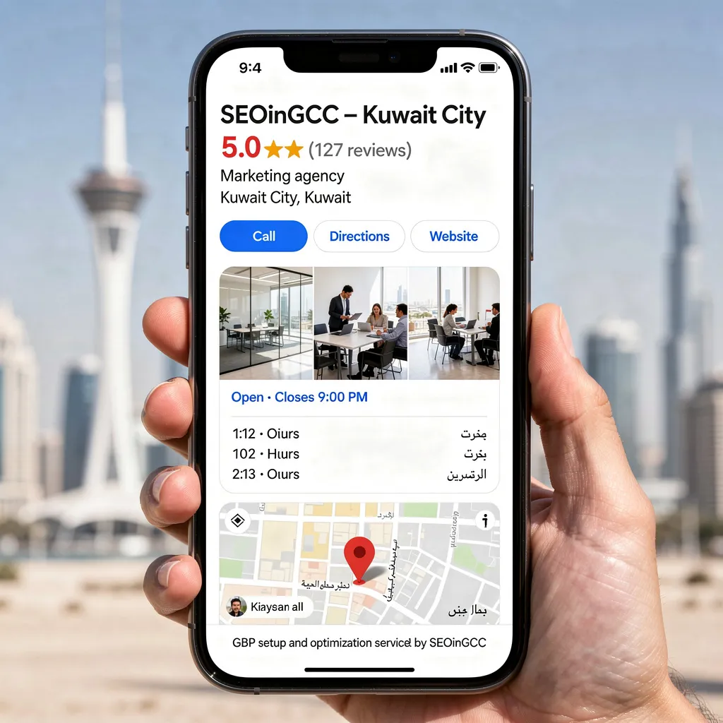 Optimized Google Business Profile for a business in Kuwait — GBP setup and optimization service in Kuwait by SEOinGCC